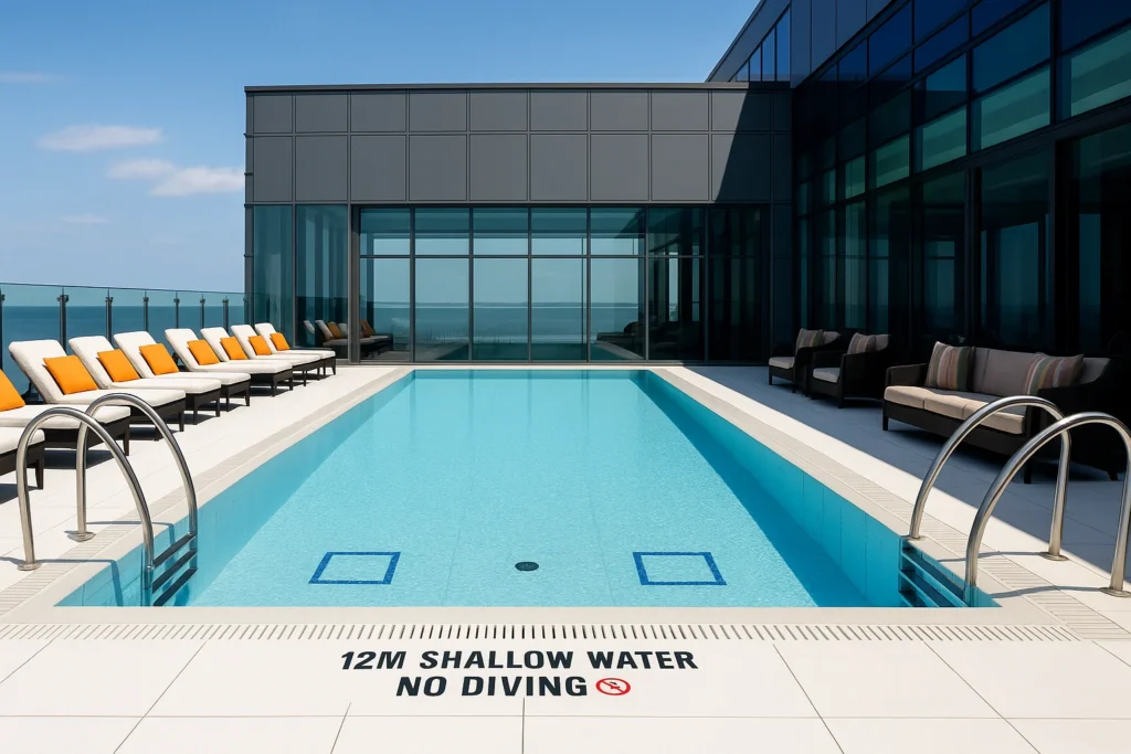 X hotel rooftop pool