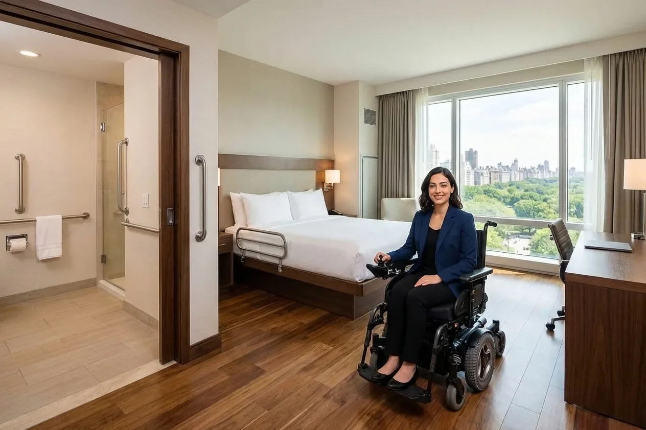 Spacious accessible hotel room