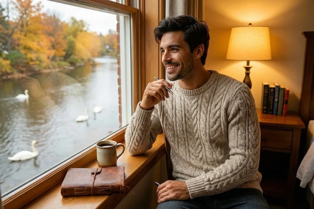 Boutique hotel room in Stratford Ontario with Avon River view - best hotels near Toronto for weekend getaways